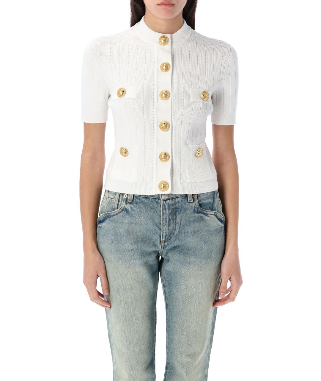 BALMAIN Белый вискозный кардиган, фото 2