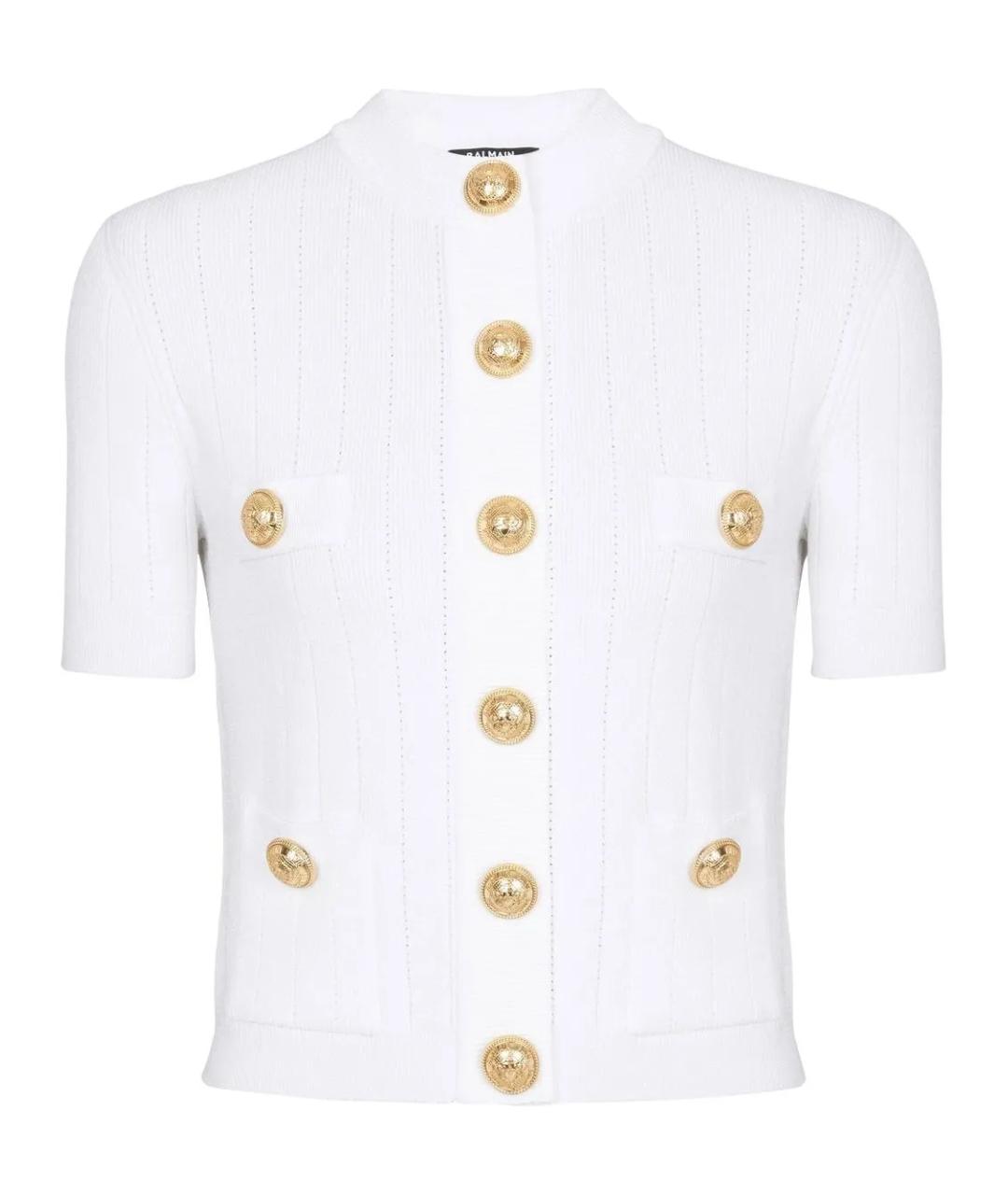 BALMAIN Белый вискозный кардиган, фото 1