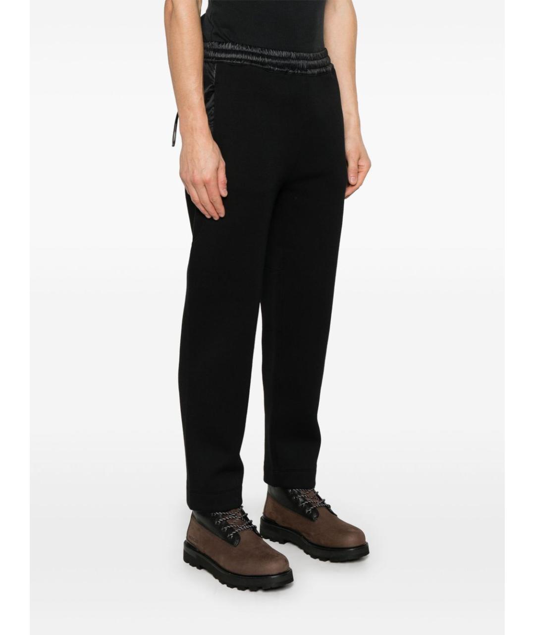 MONCLER Черные полиамидовые повседневные брюки, фото 3