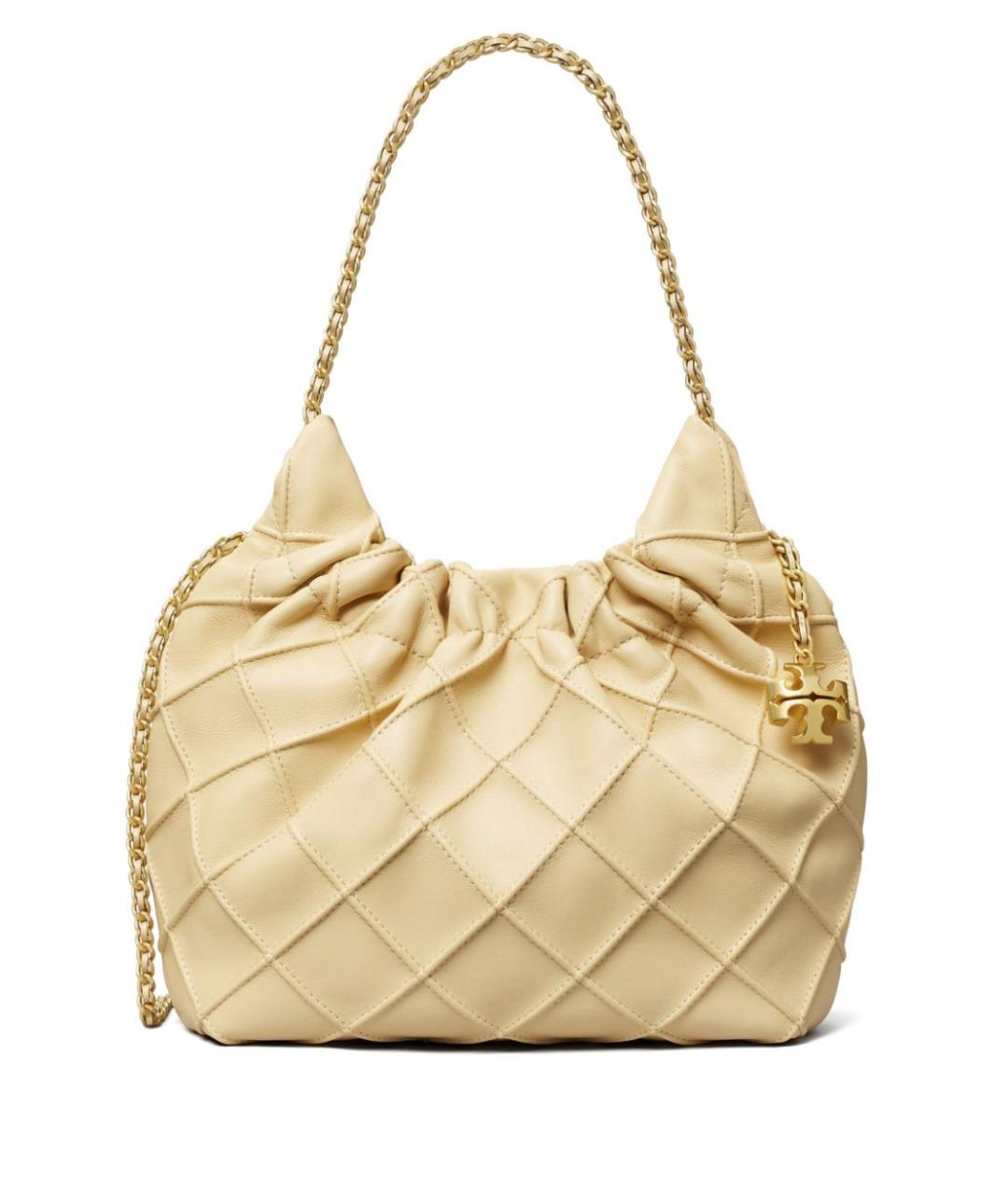 TORY BURCH Бежевая кожаная сумка через плечо, фото 1