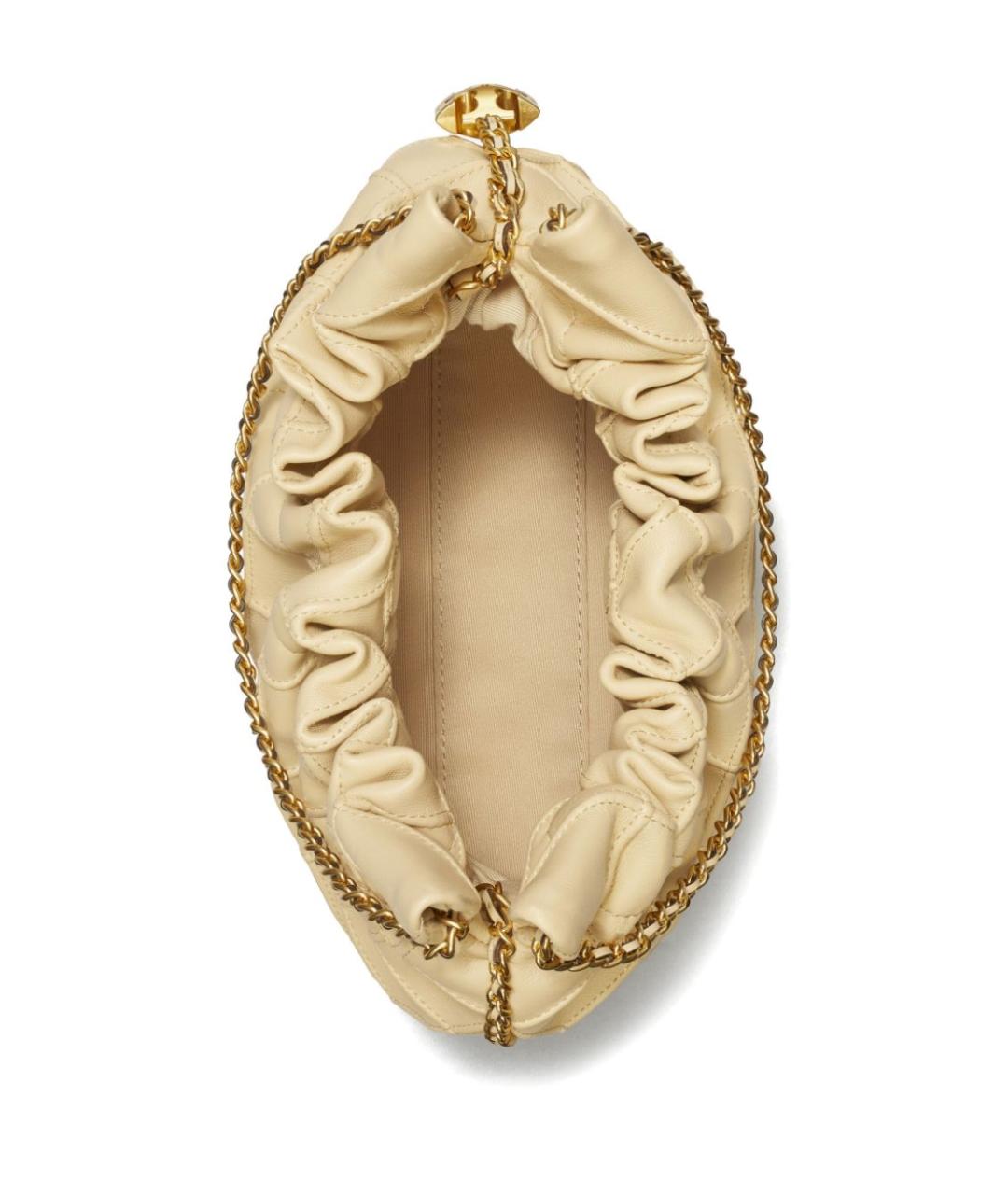 TORY BURCH Бежевая кожаная сумка через плечо, фото 3