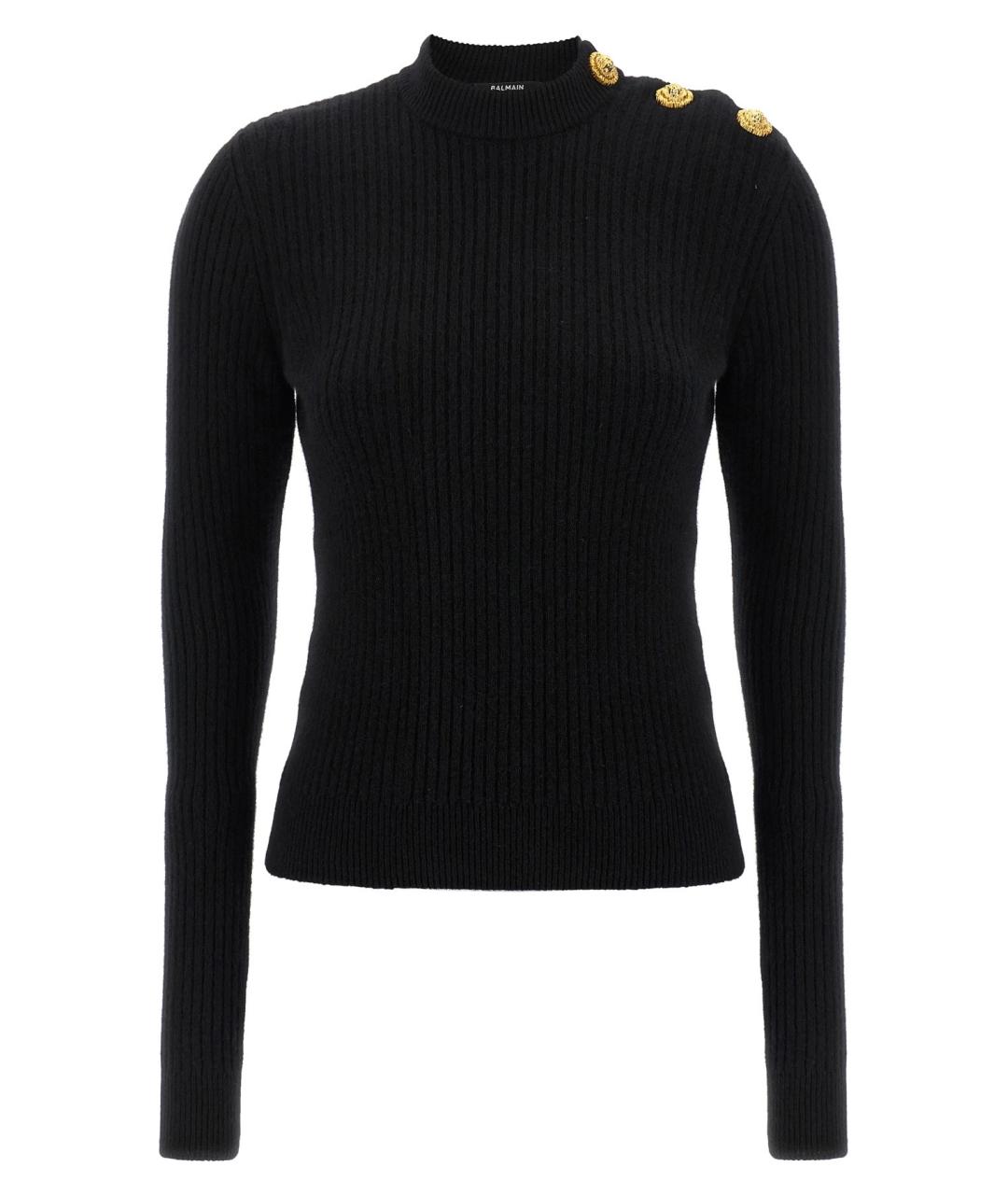 BALMAIN Черная шерстяная водолазка, фото 1