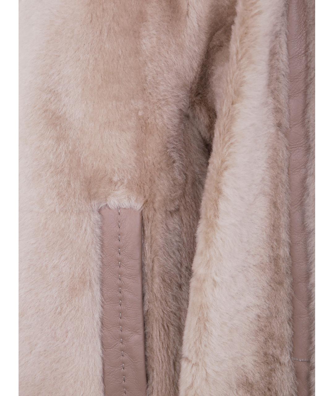 MAX MARA Бежевая кожаная дубленка, фото 3