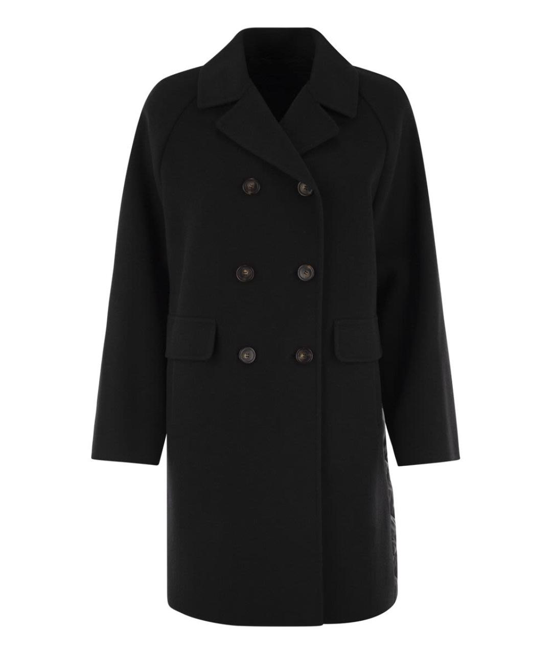 WEEKEND MAX MARA Черное шерстяное пальто, фото 1