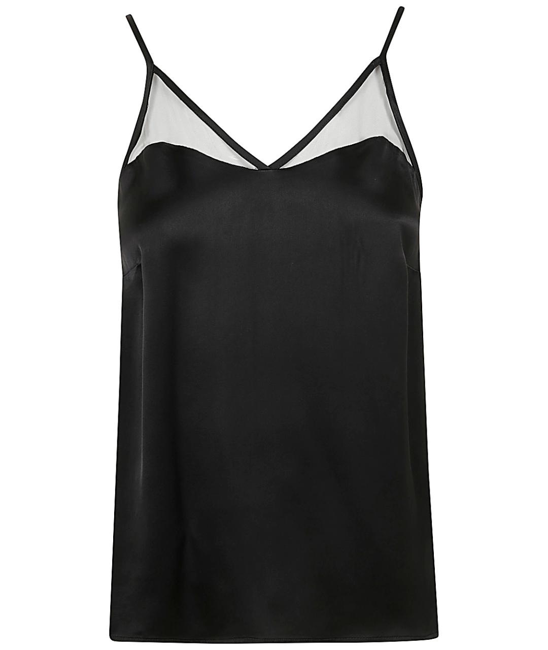 TWIN-SET Черная вискозная майка, фото 1