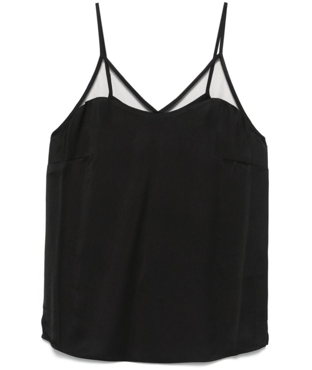 TWIN-SET Черная вискозная майка, фото 4