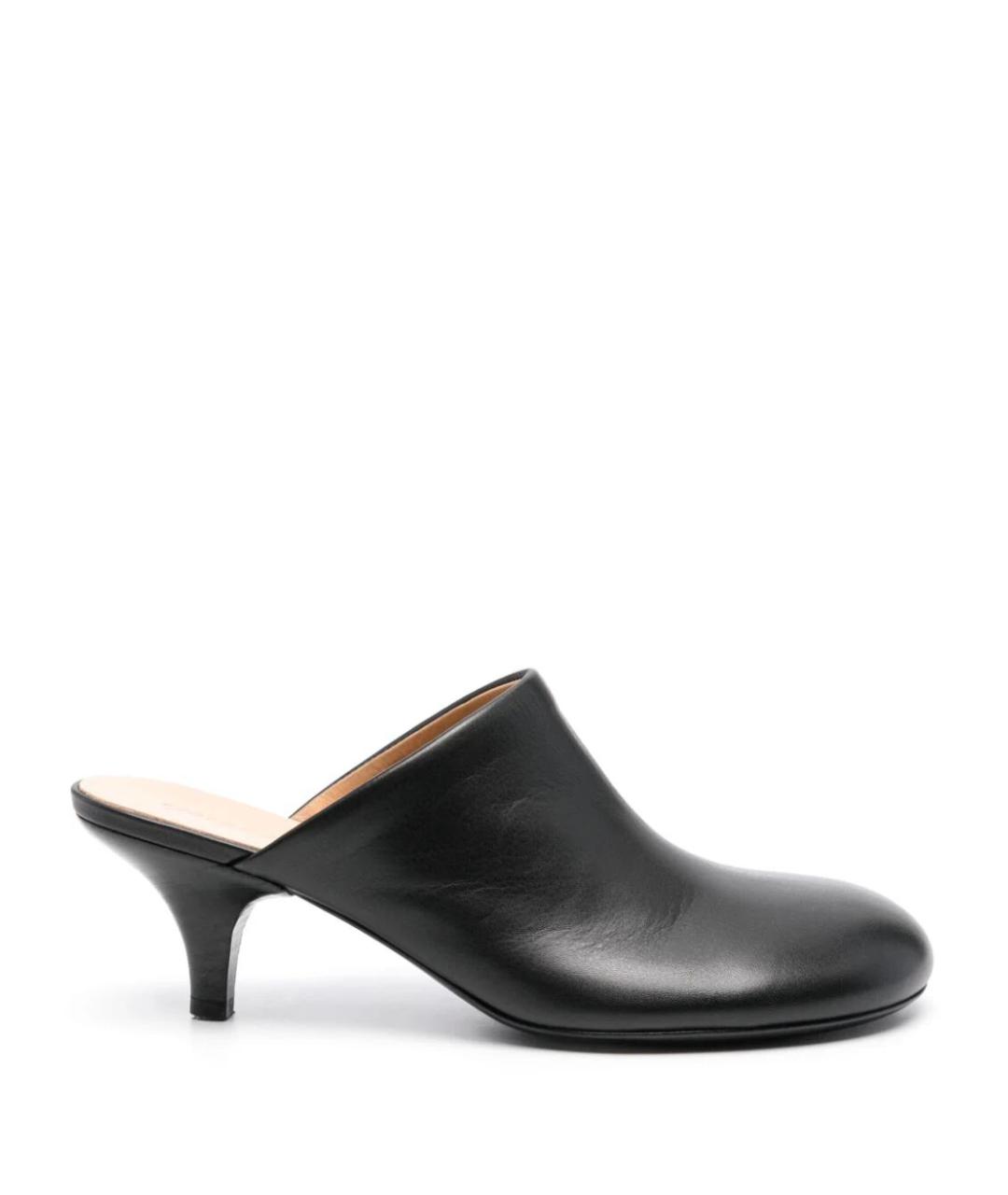 MARSELL Черные кожаные мюли, фото 1