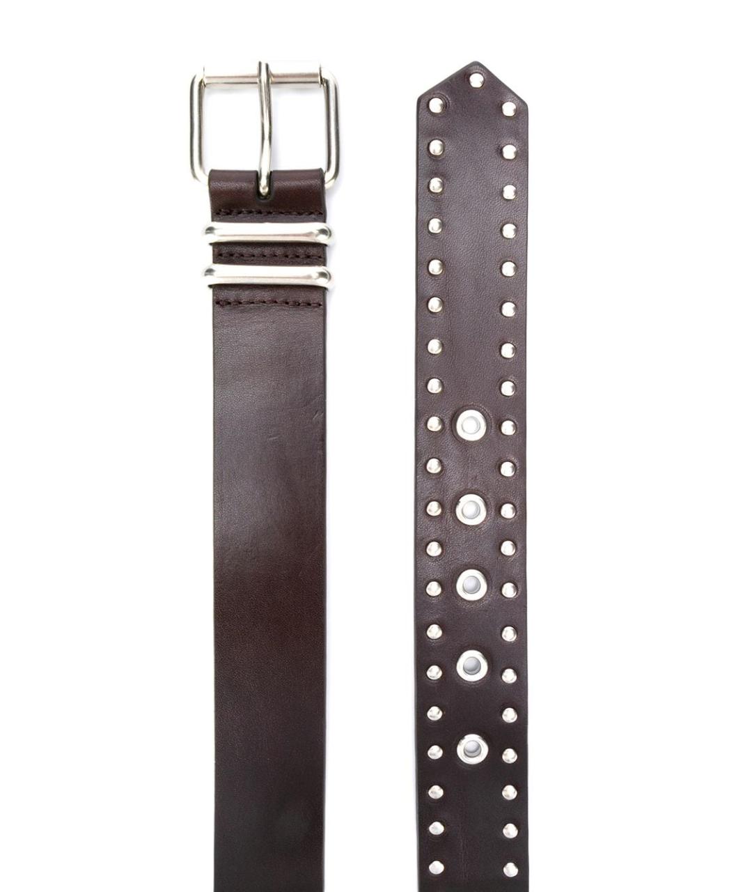 DRIES VAN NOTEN Коричневый кожаный ремень, фото 4