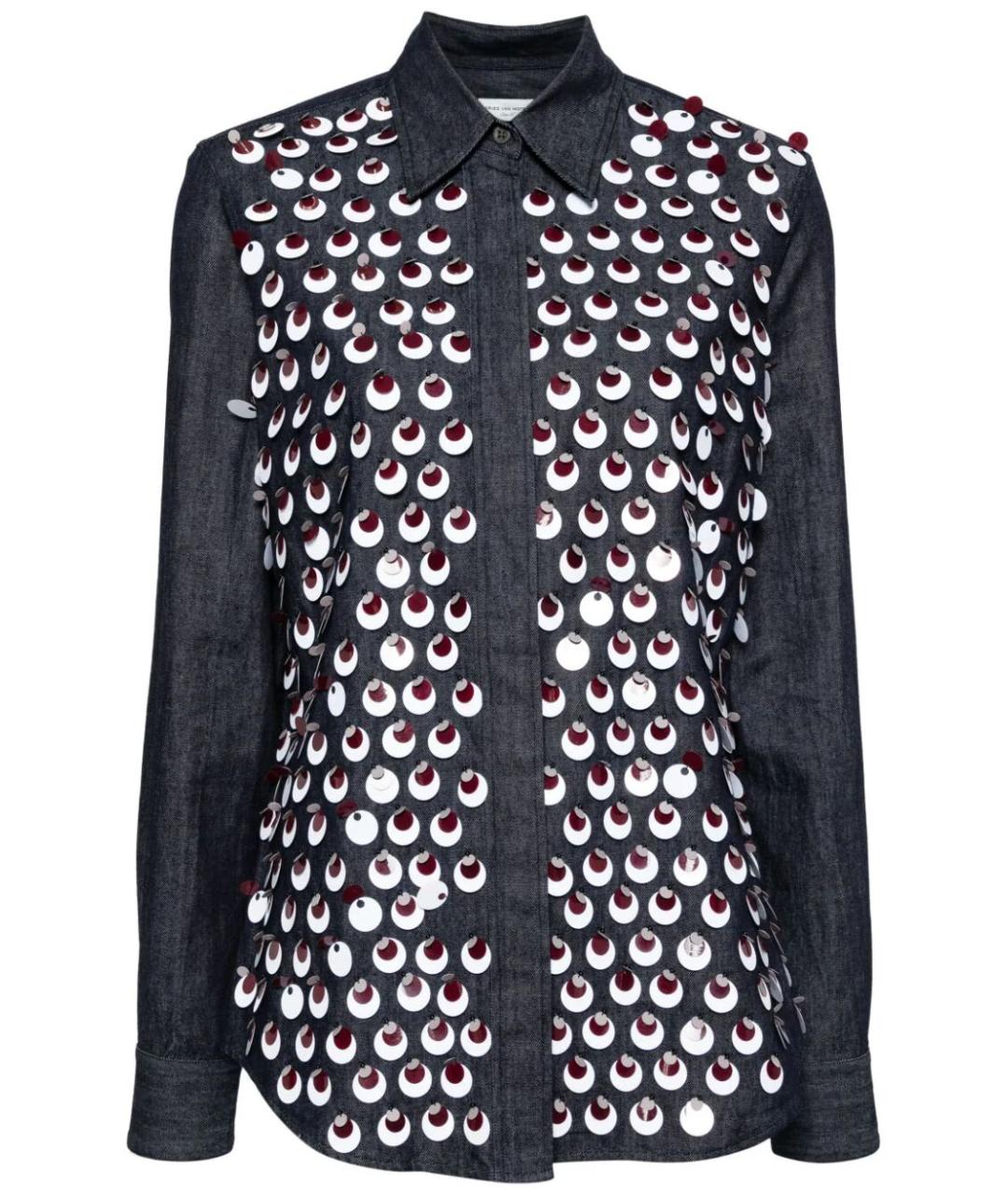 DRIES VAN NOTEN Синяя хлопковая рубашка, фото 4