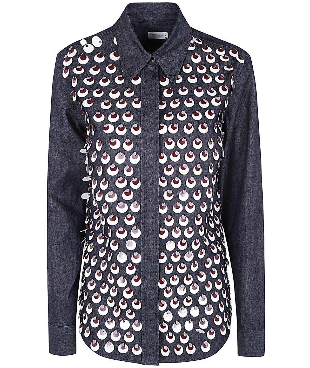 DRIES VAN NOTEN Синяя хлопковая рубашка, фото 1