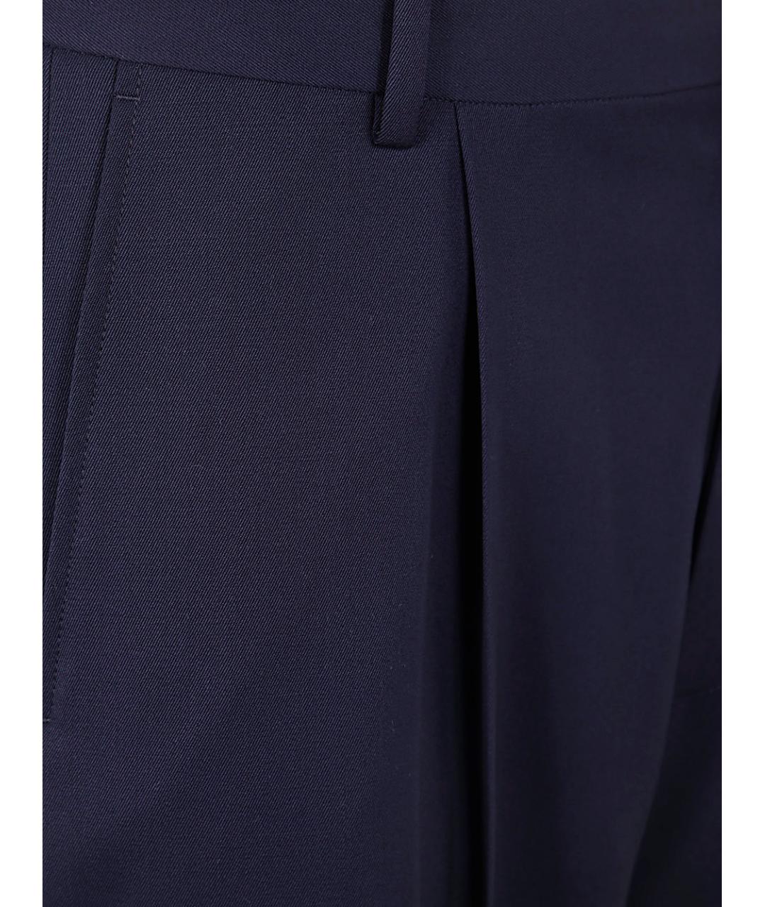 DRIES VAN NOTEN Синие шерстяные повседневные брюки, фото 3