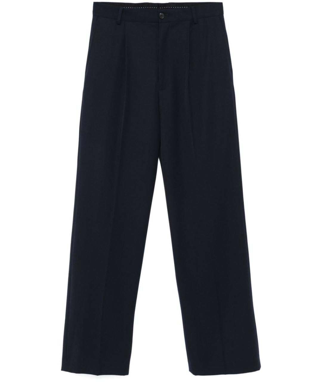 DRIES VAN NOTEN Синие шерстяные повседневные брюки, фото 4