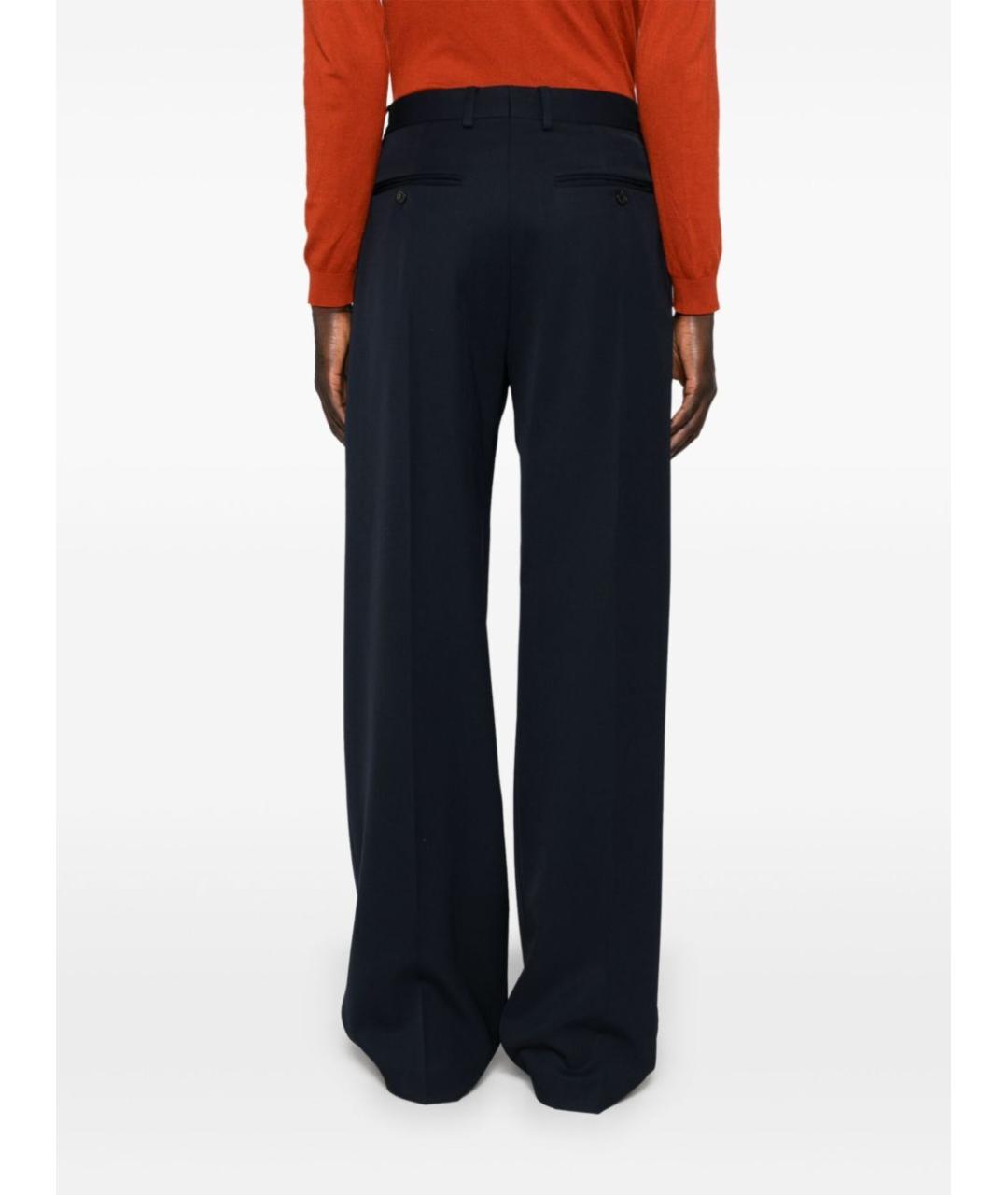 DRIES VAN NOTEN Синие шерстяные повседневные брюки, фото 5