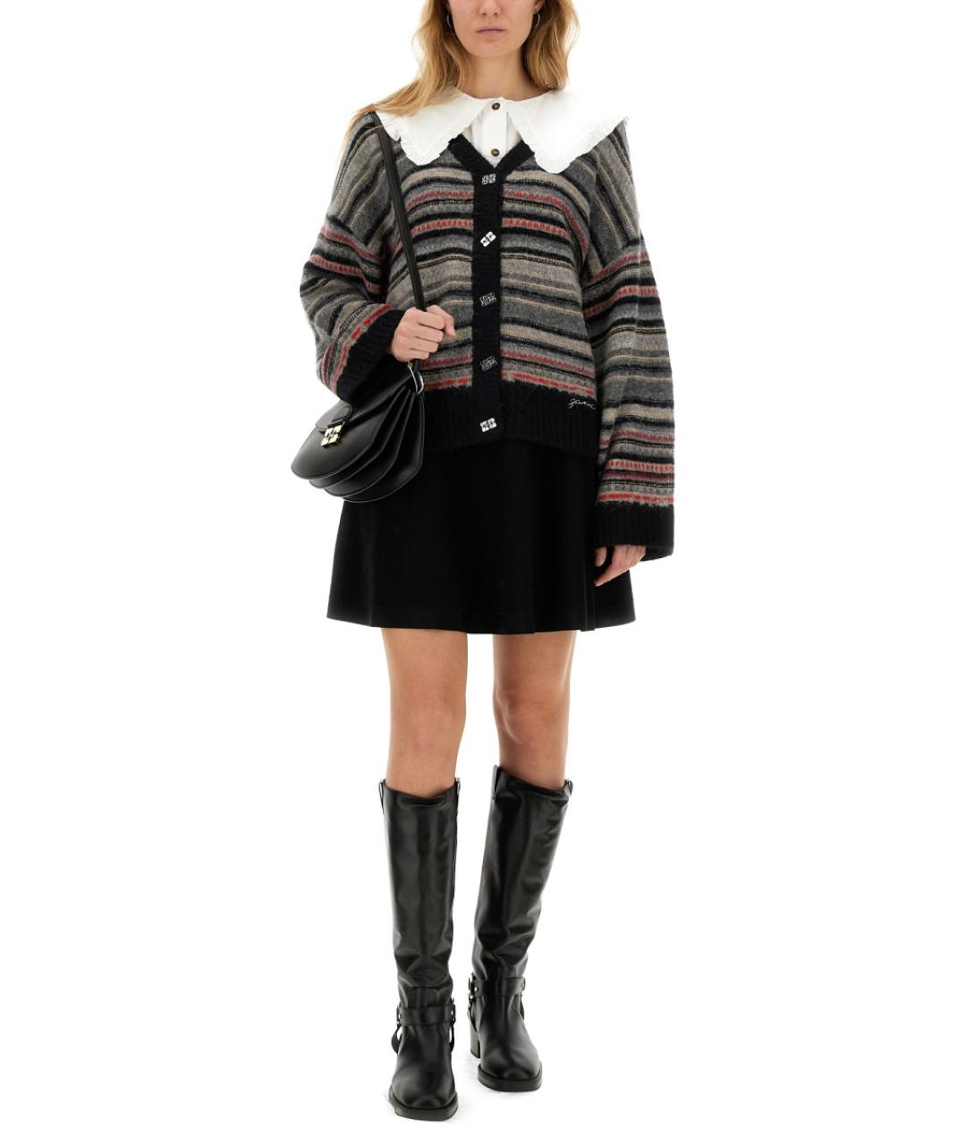 GANNI Мульти шерстяной кардиган, фото 3