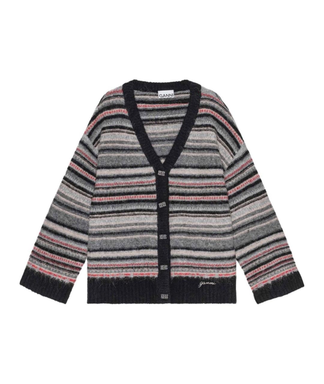 GANNI Мульти шерстяной кардиган, фото 1