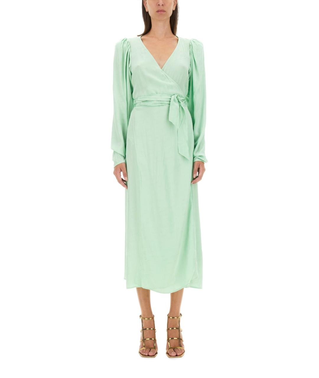 ROTATE Зеленые вискозное повседневное платье, фото 2