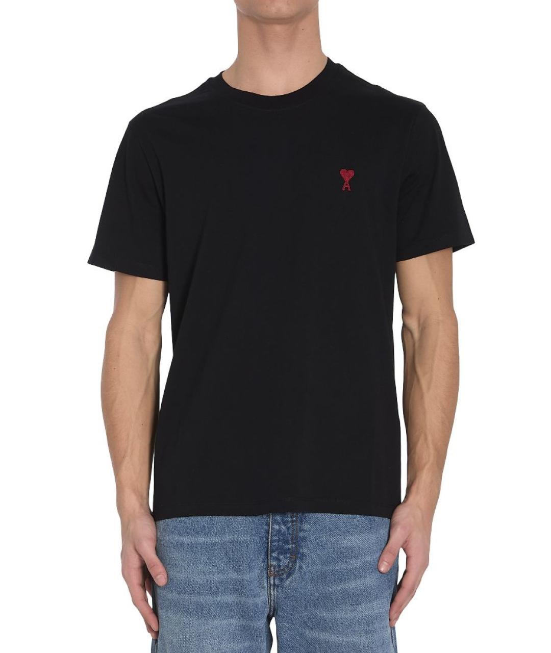 Ami Paris Черная хлопковая футболка, фото 5