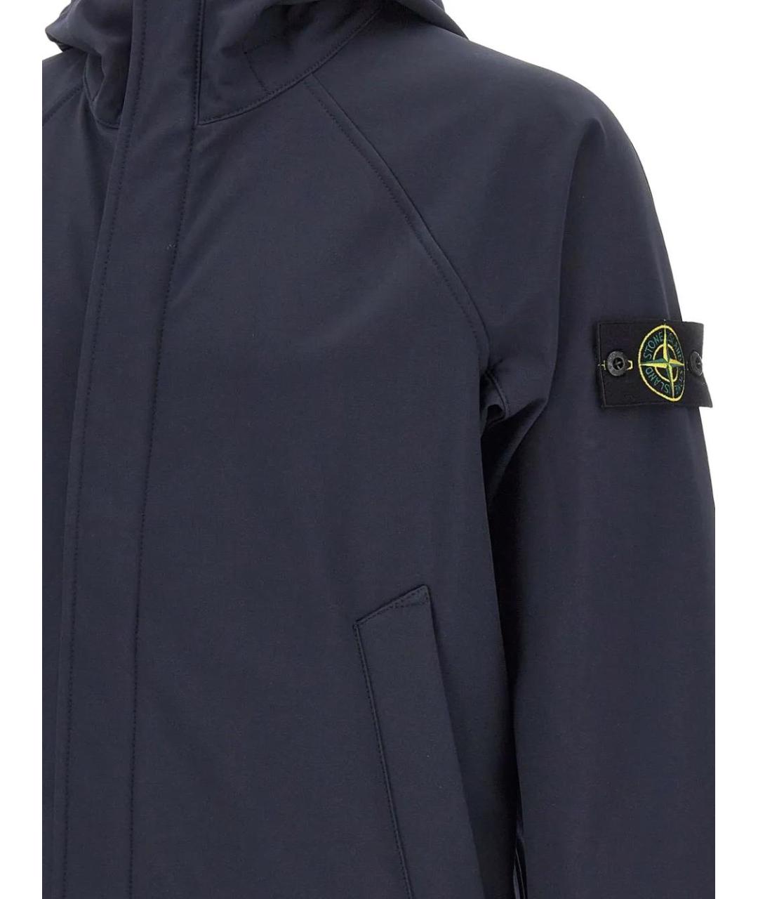 STONE ISLAND Темно-синяя полиэстеровая куртка, фото 5