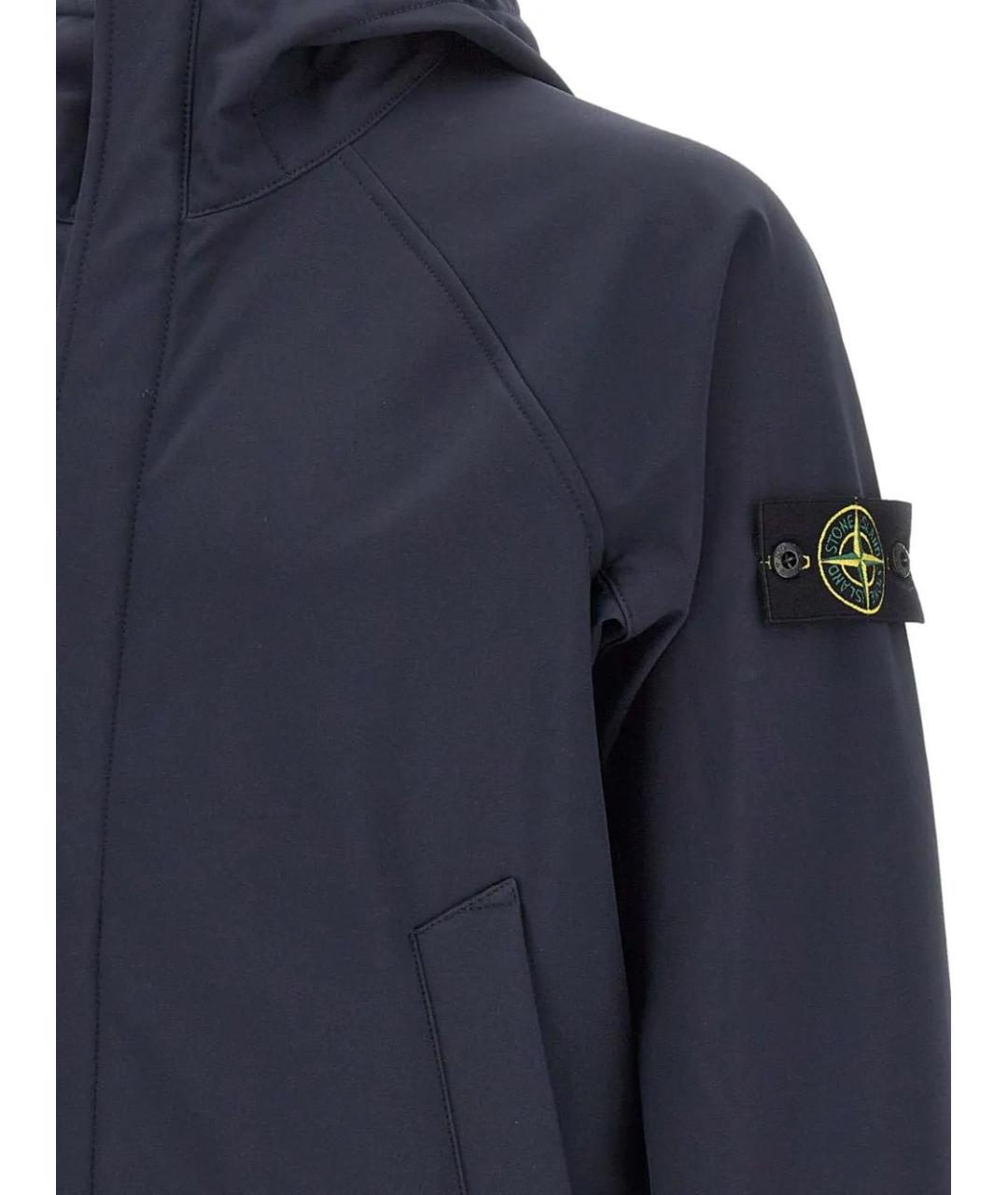 STONE ISLAND Темно-синяя полиэстеровая куртка, фото 4