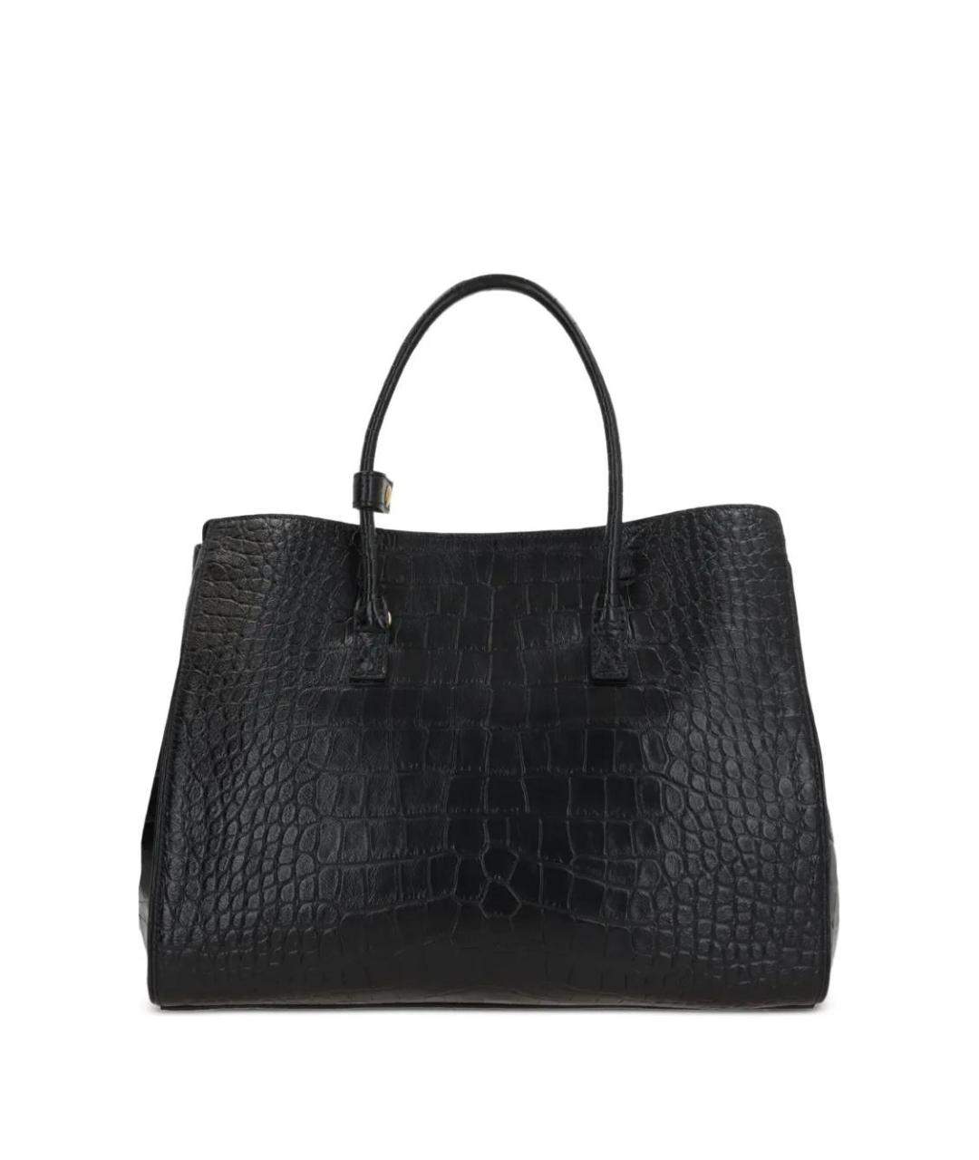 BALENCIAGA Черная кожаная сумка тоут, фото 5