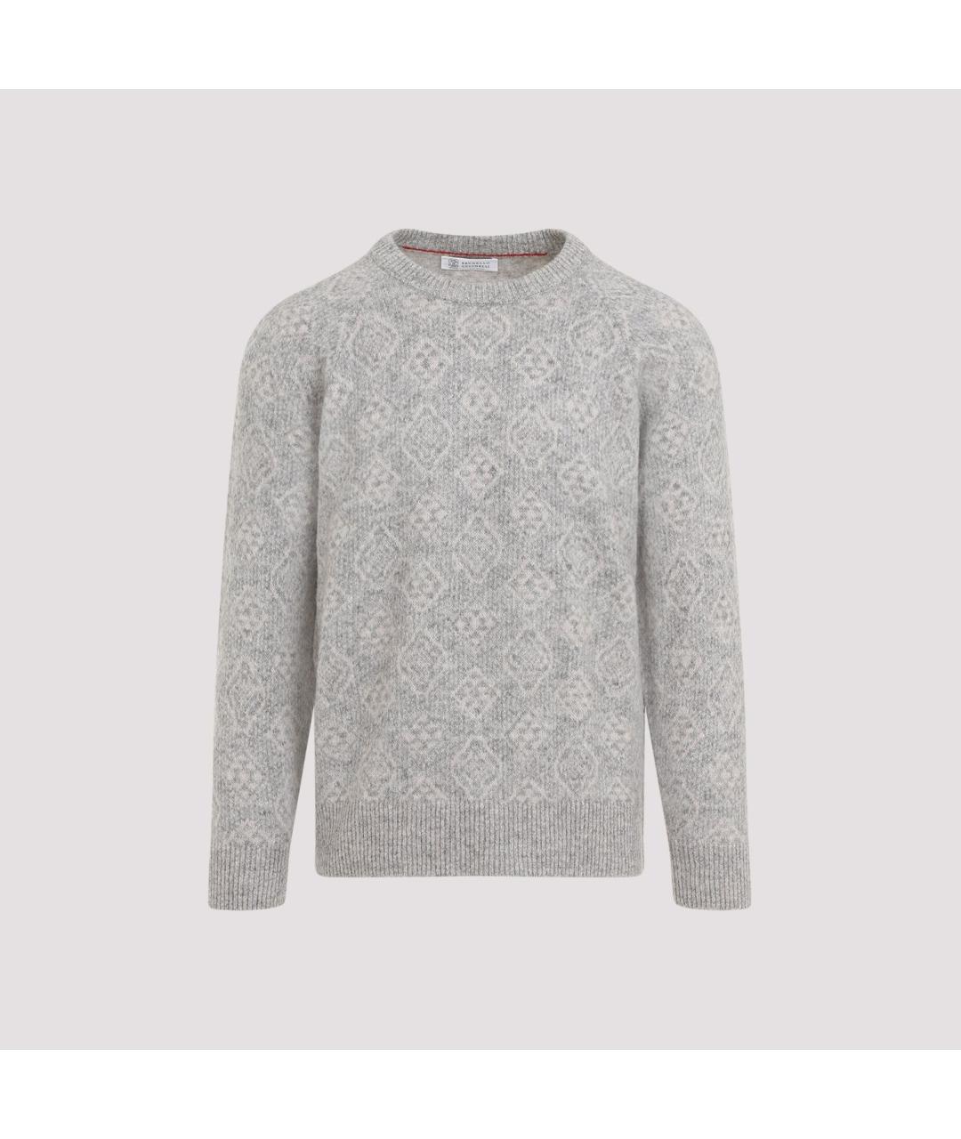 BRUNELLO CUCINELLI Серый хлопковый джемпер / свитер, фото 2