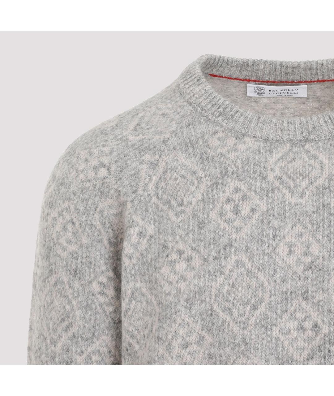 BRUNELLO CUCINELLI Серый хлопковый джемпер / свитер, фото 5