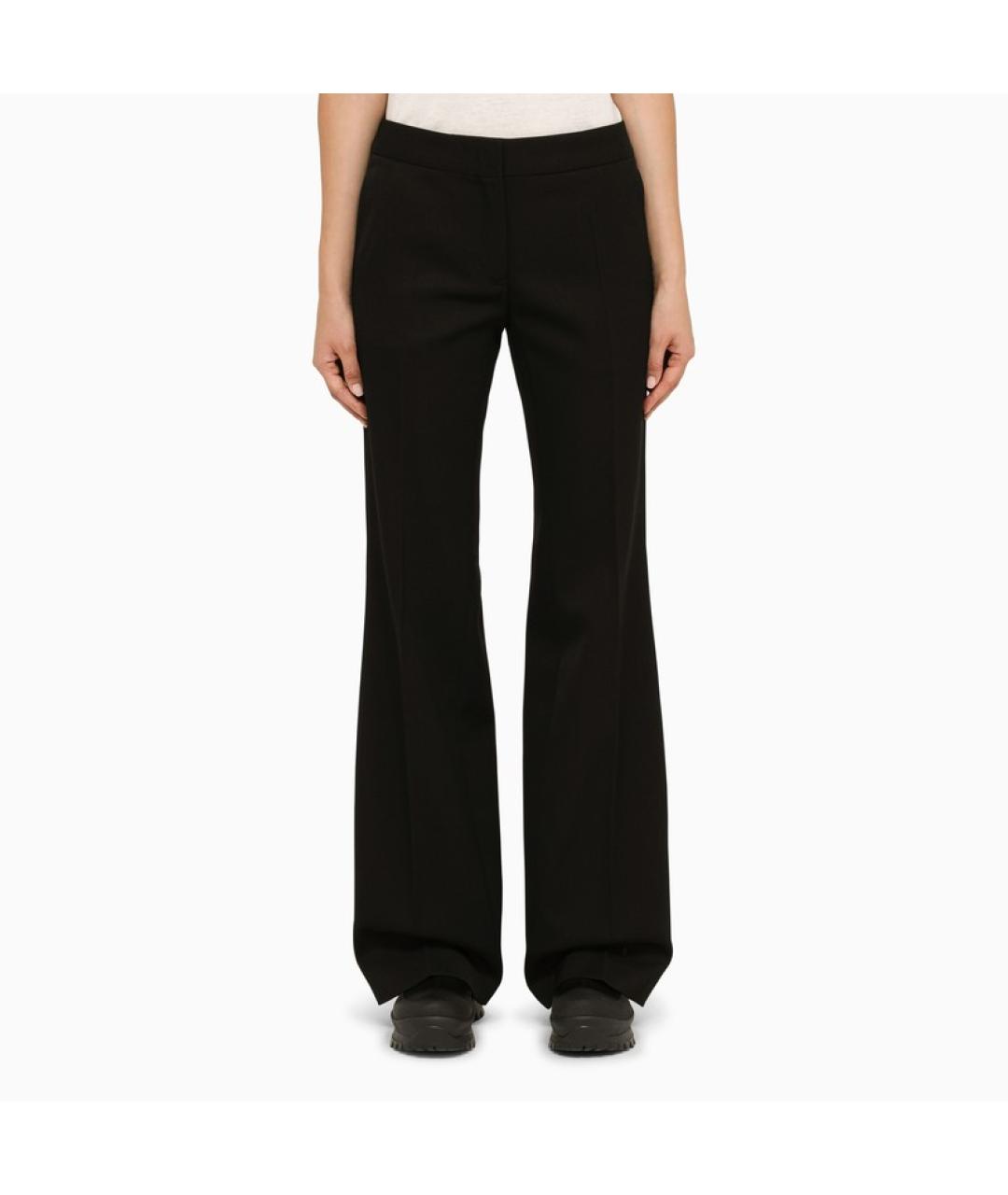 JIL SANDER Черные шерстяные прямые брюки, фото 6