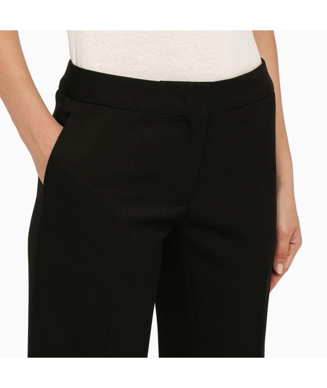 JIL SANDER Черные шерстяные прямые брюки, фото 5