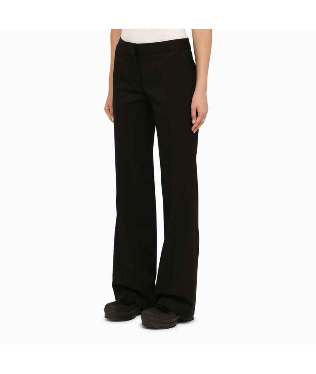 JIL SANDER Черные шерстяные прямые брюки, фото 3