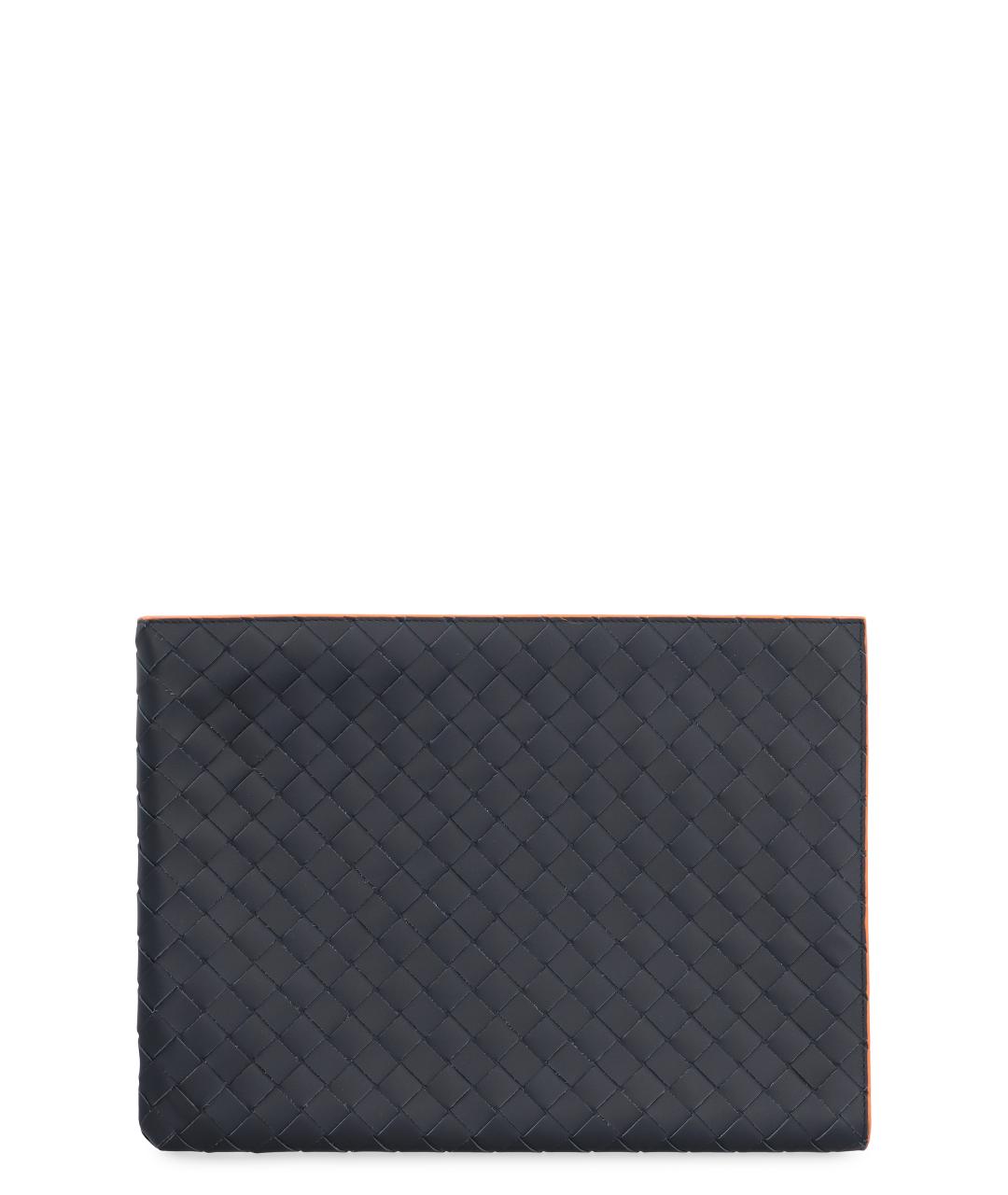 BOTTEGA VENETA Синяя кожаная барсетка, фото 1