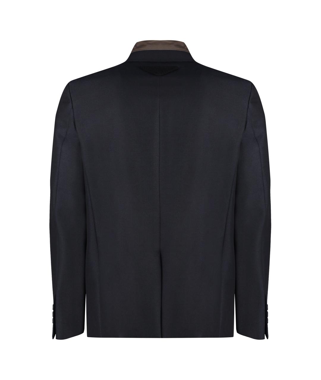 PRADA Темно-синий шерстяной пиджак, фото 2