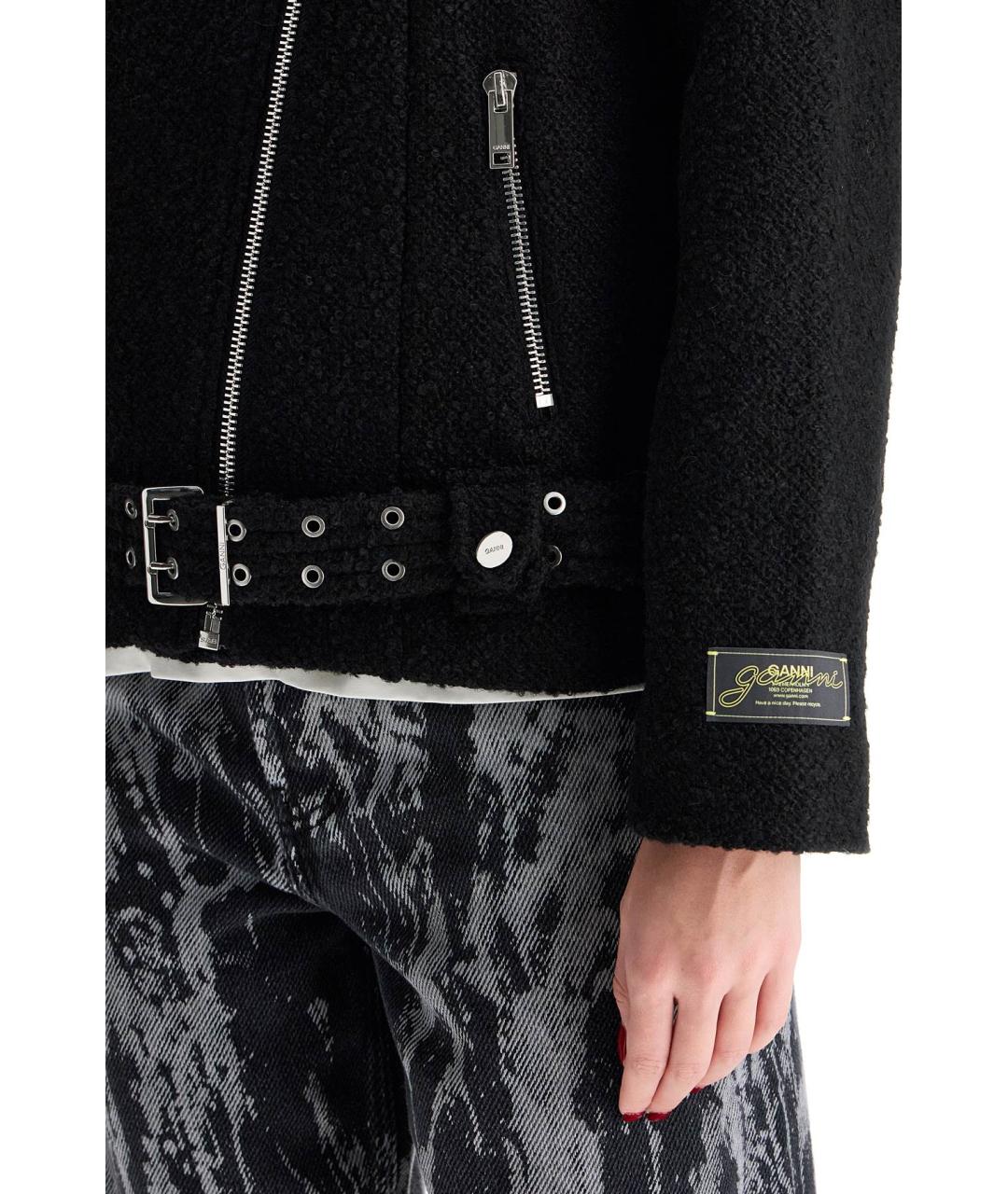 GANNI Черная шерстяная куртка, фото 4