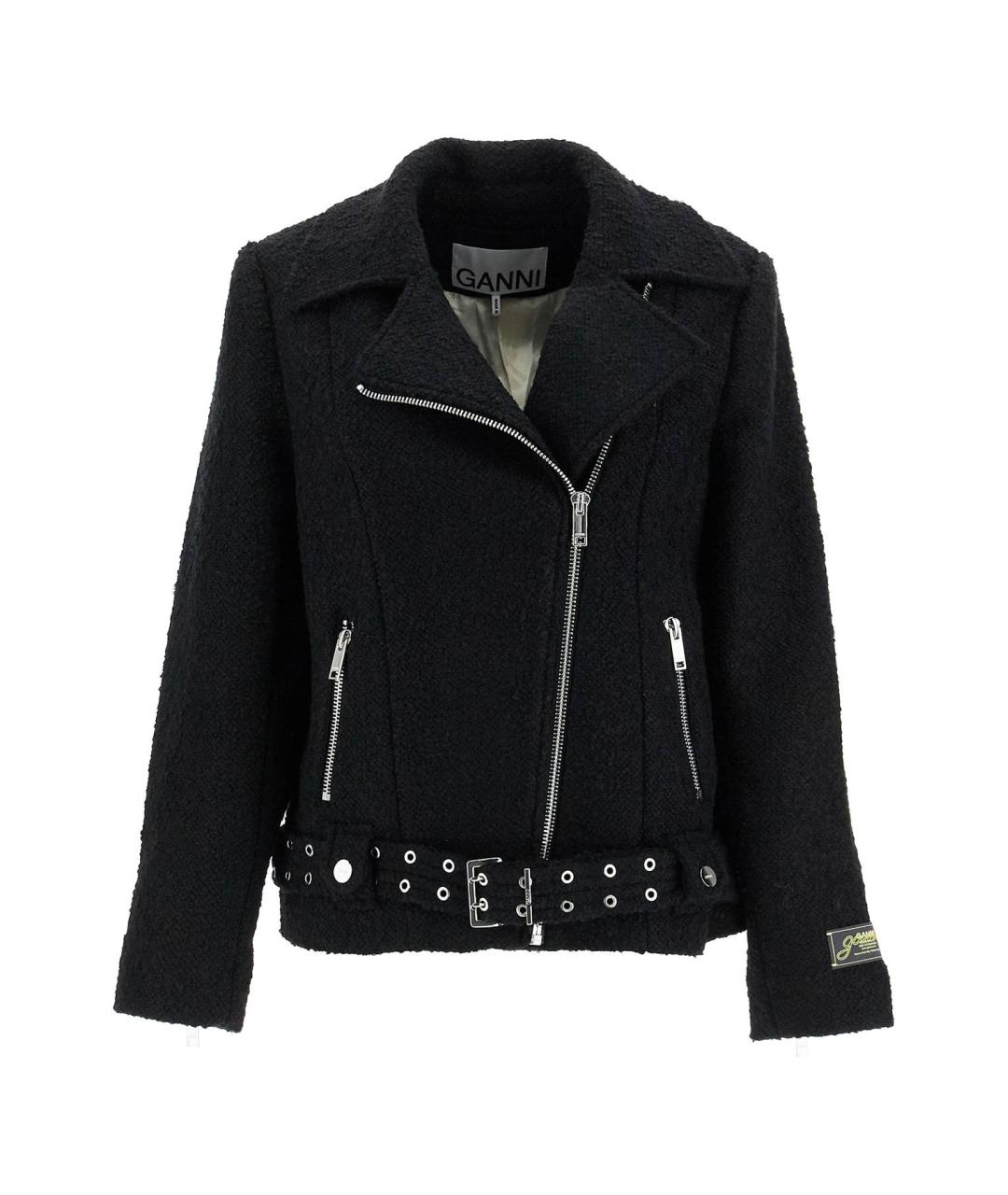 GANNI Черная шерстяная куртка, фото 1