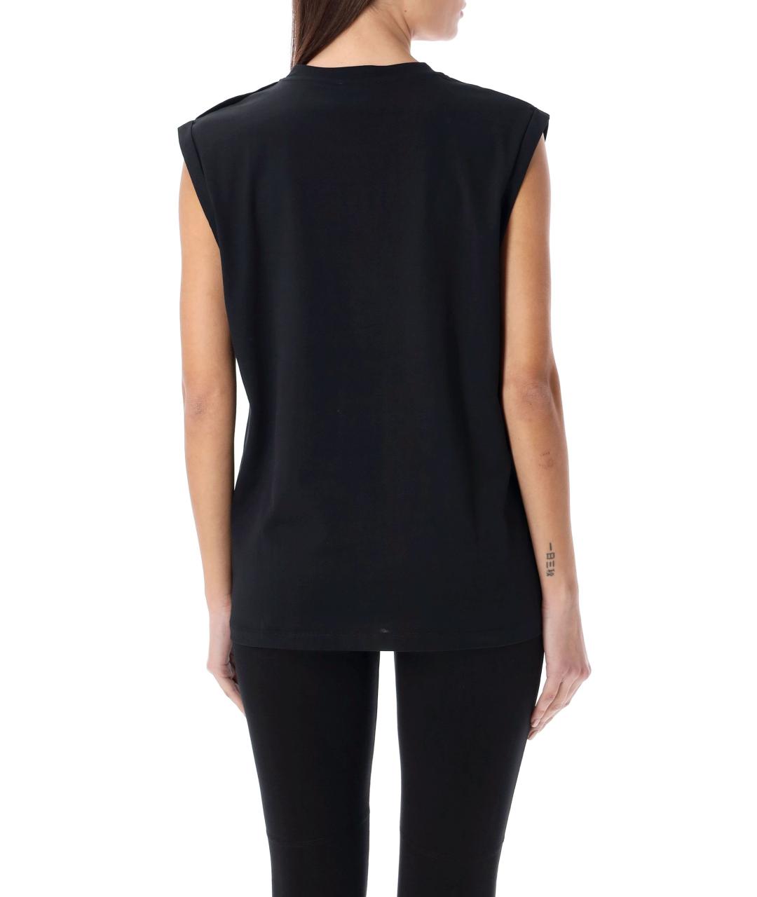 BALMAIN Черная хлопковая футболка, фото 3