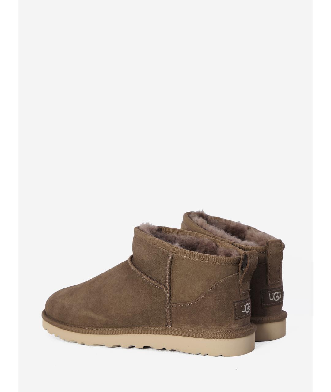 UGG AUSTRALIA Коричневые нубуковые низкие ботинки, фото 5