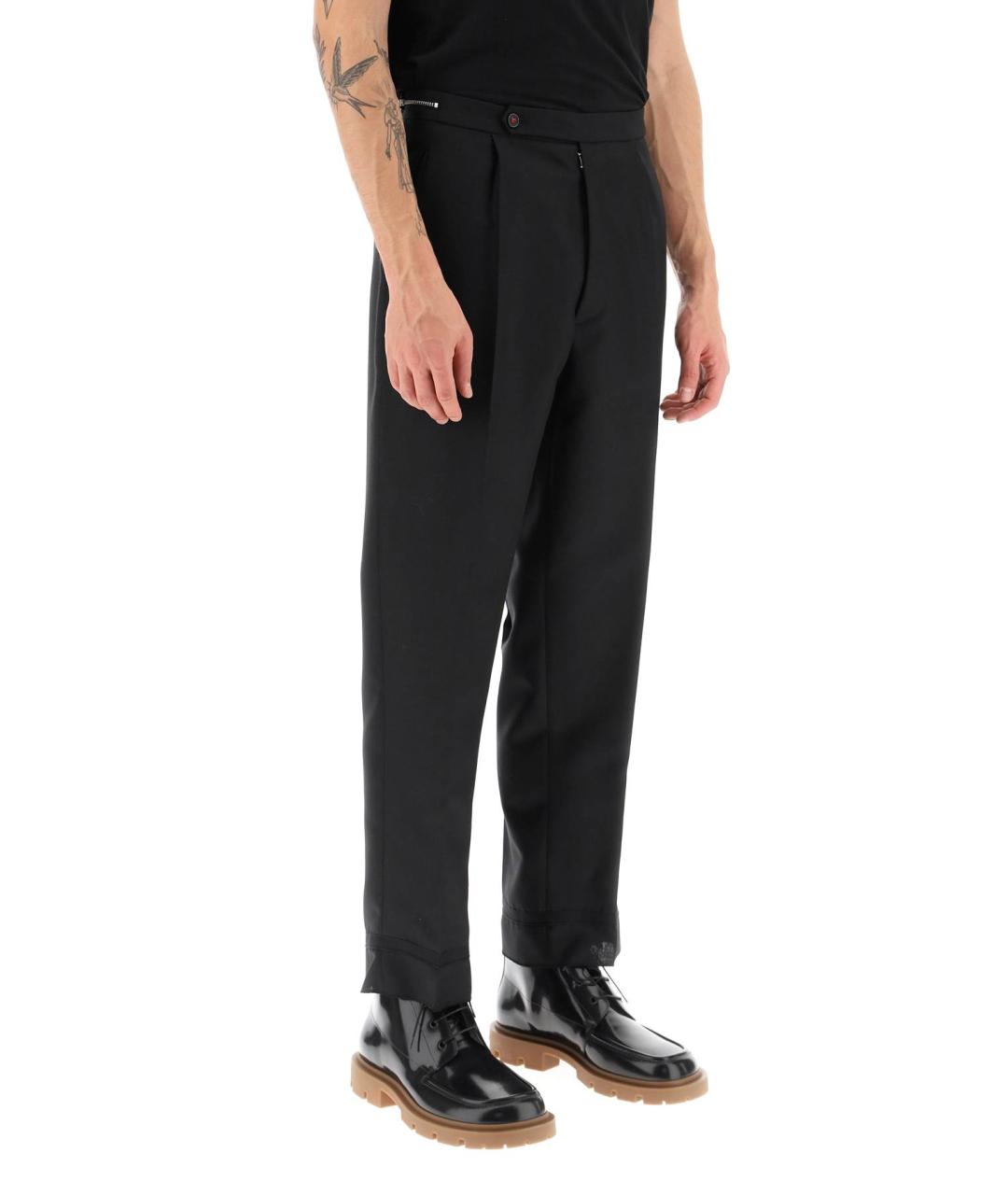 MAISON MARGIELA Черные хлопковые прямые брюки, фото 2