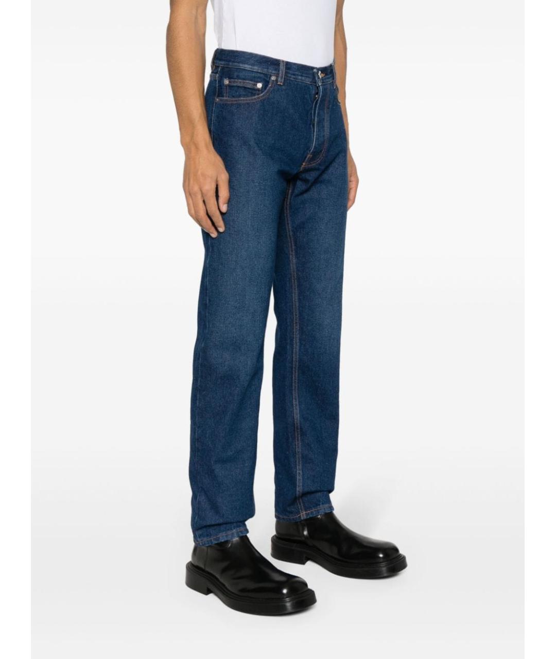 OFF-WHITE Синие хлопковые прямые джинсы, фото 3