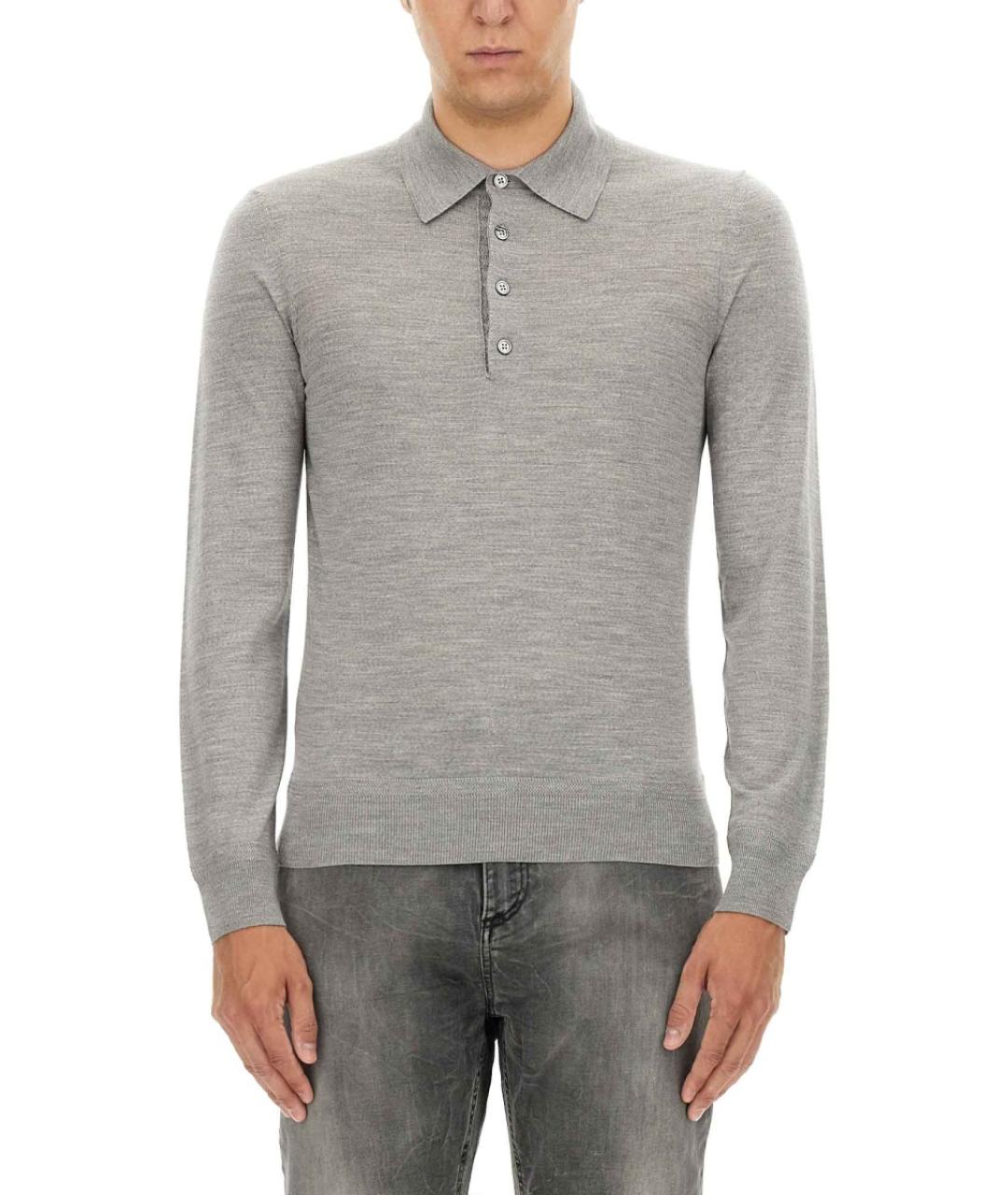 TOM FORD Серый шерстяной джемпер / свитер, фото 2