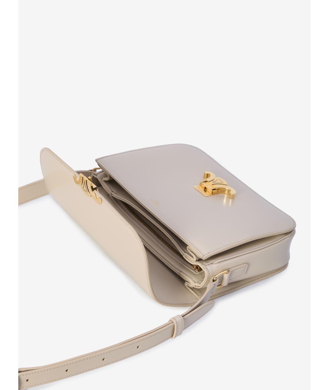 CELINE Бежевая кожаная сумка через плечо, фото 5