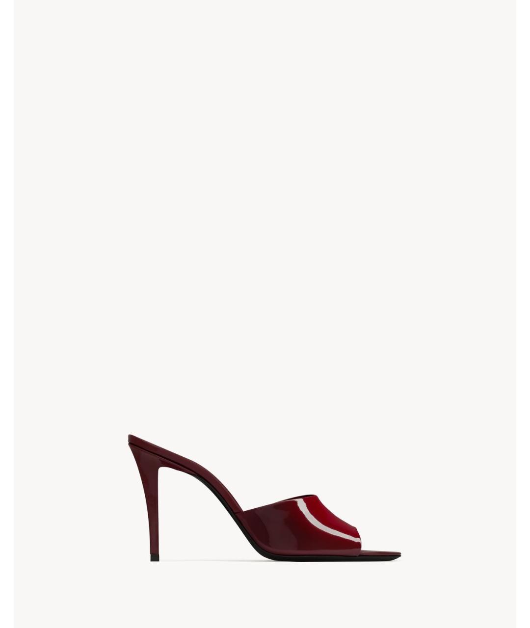 SAINT LAURENT Красные мюли из лакированной кожи, фото 4