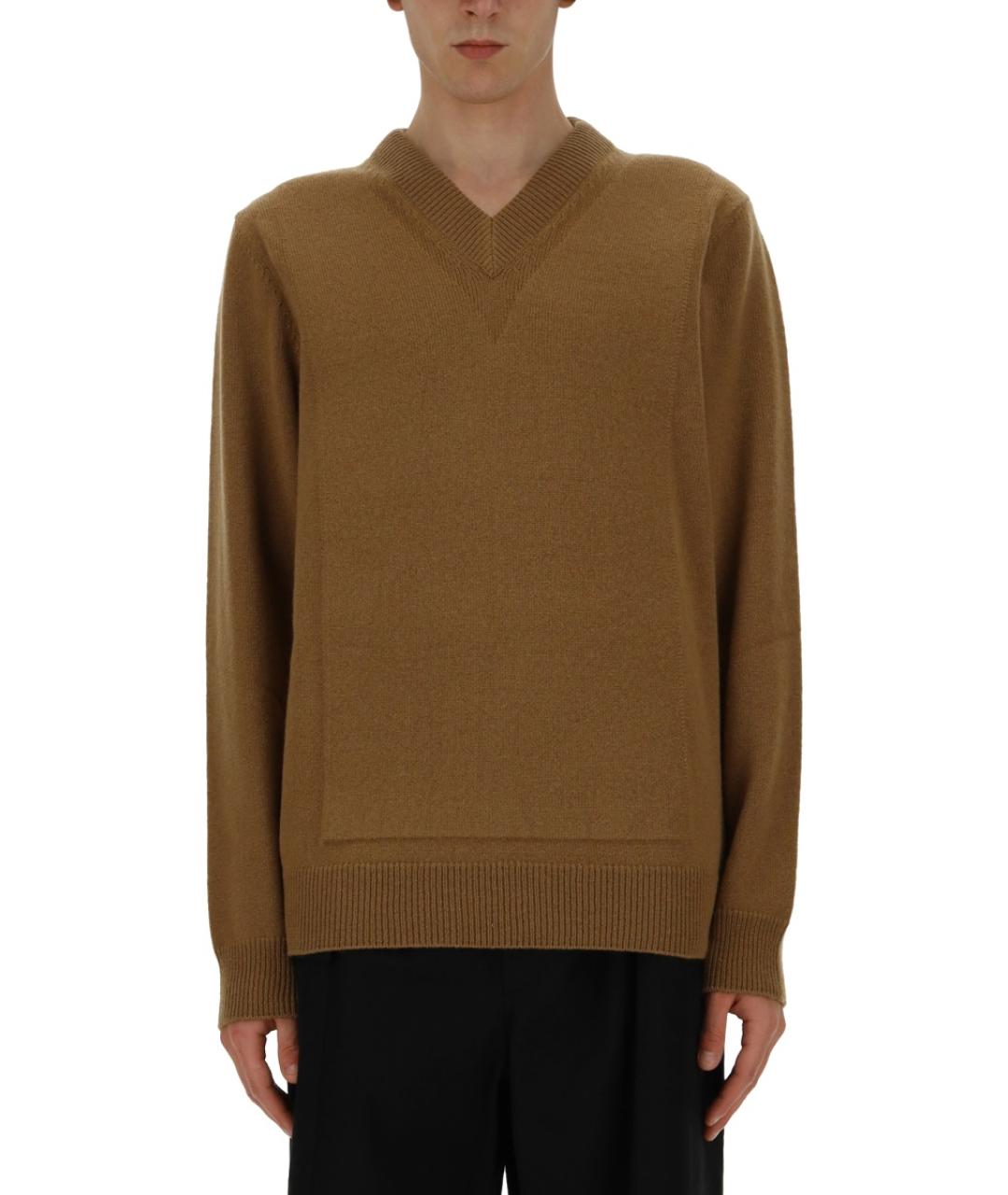 JIL SANDER Бежевый шерстяной джемпер / свитер, фото 2