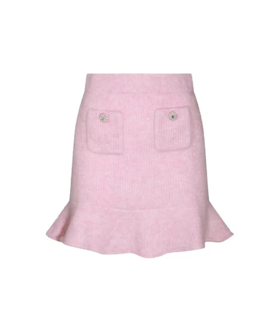 SELF-PORTRAIT Розовая полиамидовая юбка мини, фото 1