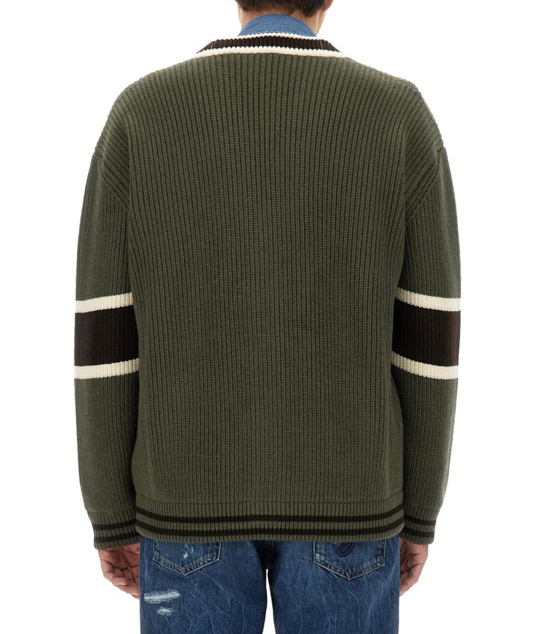 DOLCE&GABBANA Хаки шерстяной кардиган, фото 4