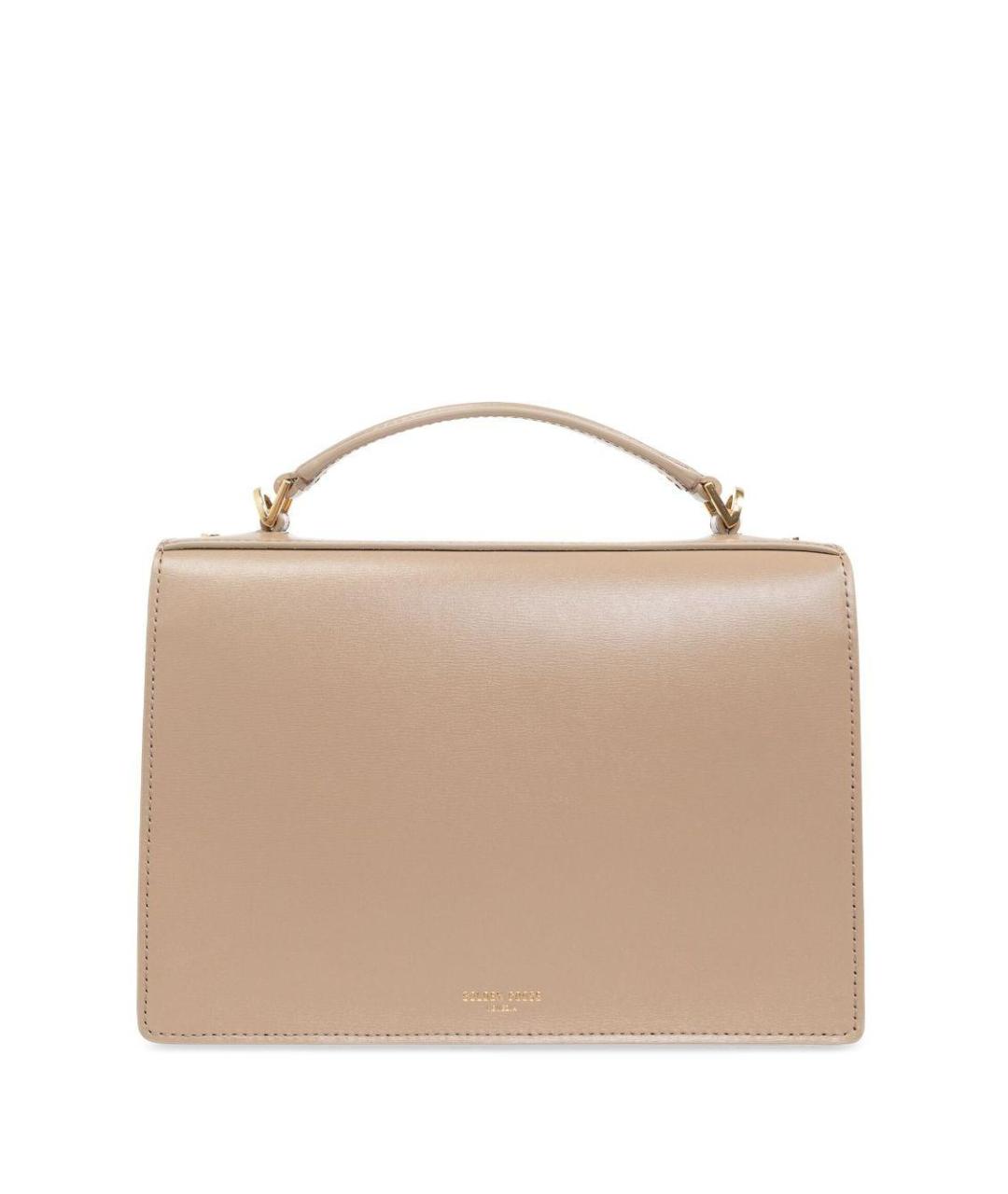 GOLDEN GOOSE DELUXE BRAND Бежевая кожаная сумка с короткими ручками, фото 3