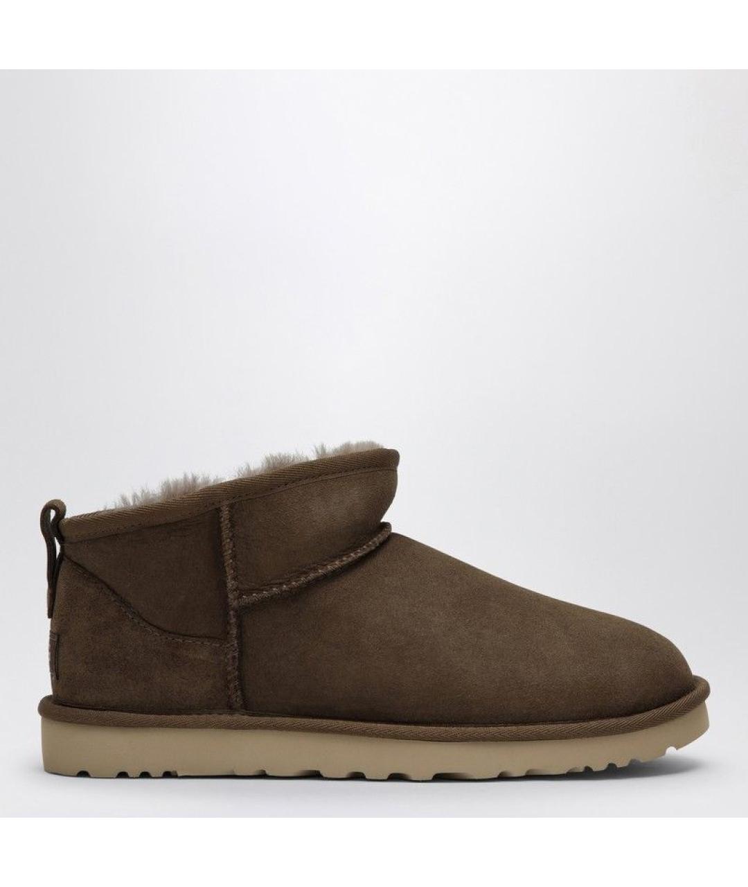 UGG AUSTRALIA Коричневые нубуковые высокие ботинки, фото 6