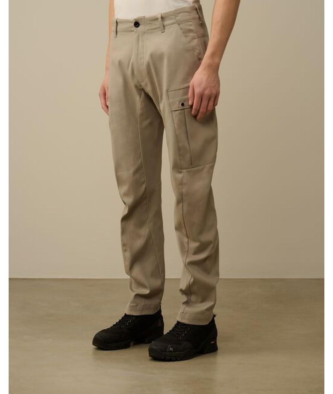 CP COMPANY Бежевые хлопковые повседневные брюки, фото 2