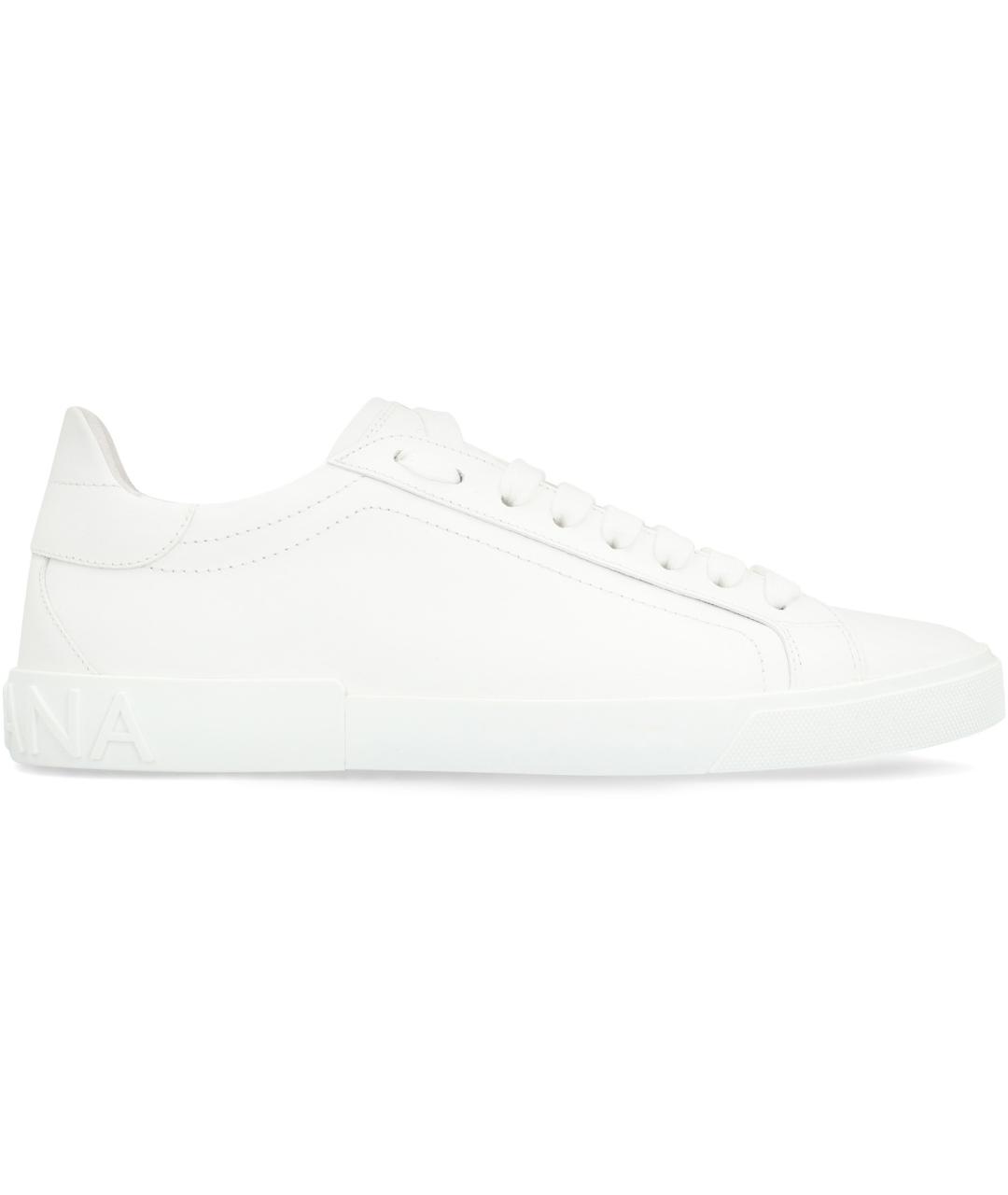 DOLCE&GABBANA Белые кожаные низкие кроссовки / кеды, фото 2