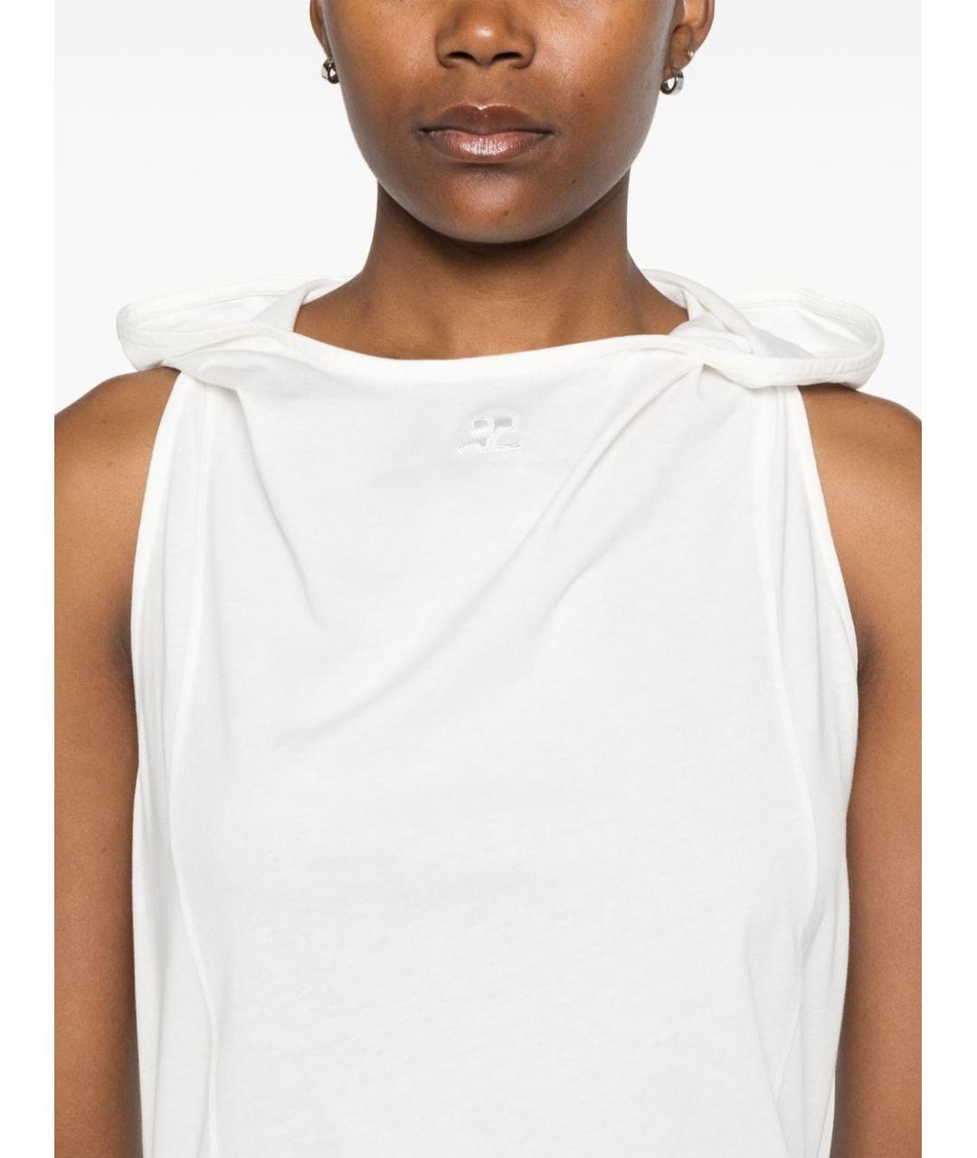 COURREGES Белая хлопковая футболка, фото 2