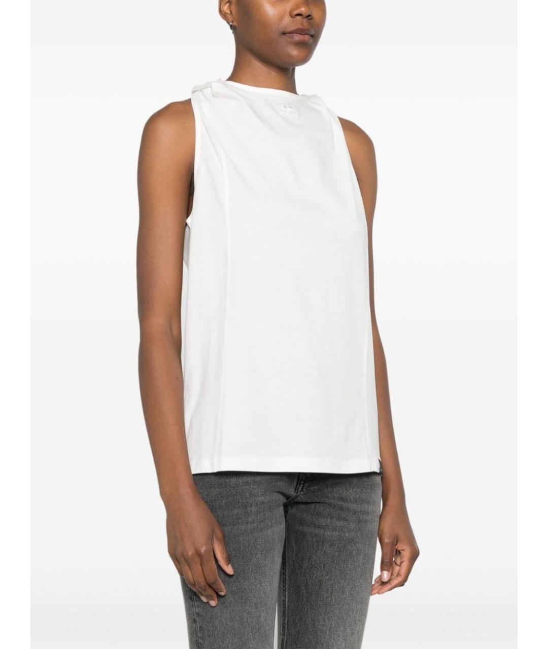 COURREGES Белая хлопковая футболка, фото 3