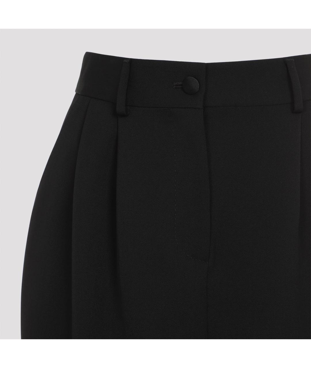 DOLCE&GABBANA Черная шерстяная юбка миди, фото 4